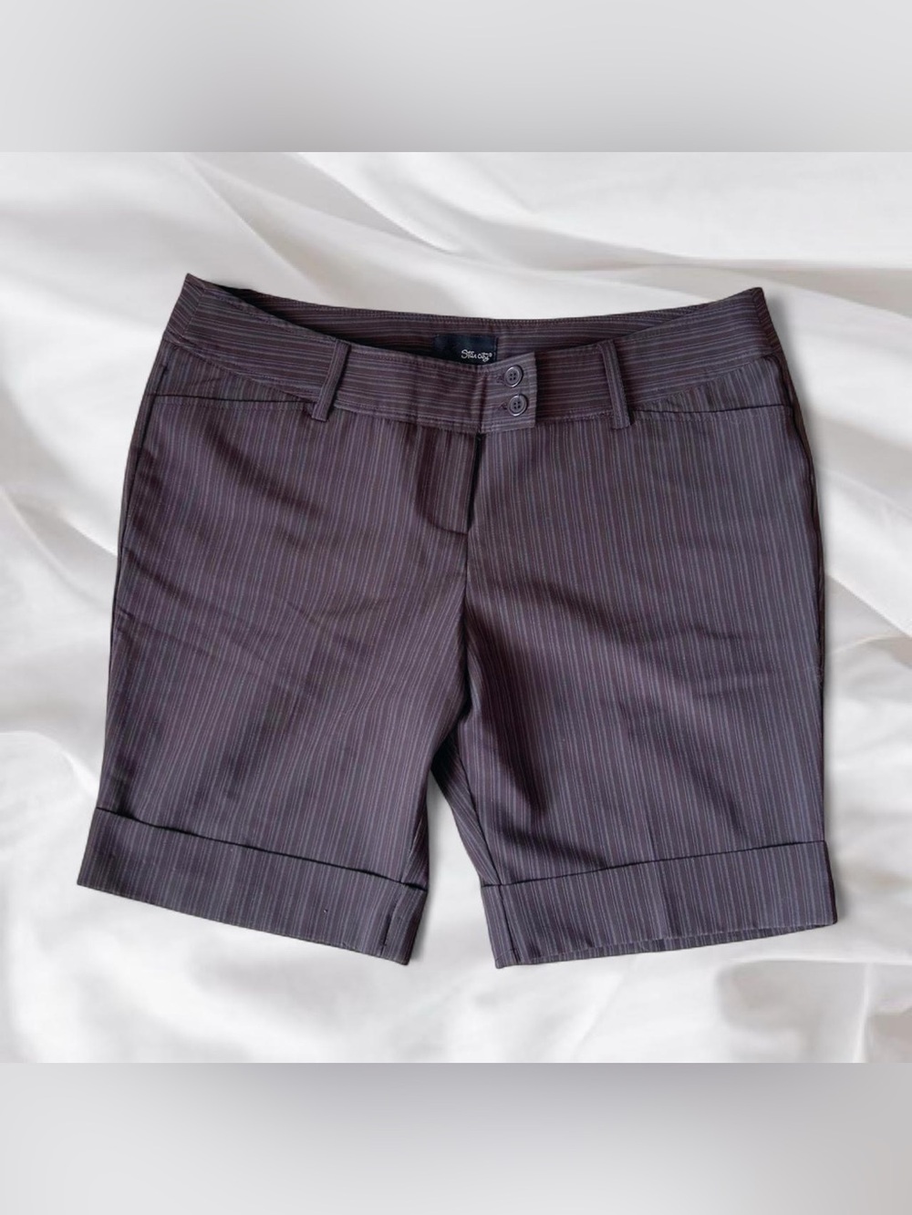 Y2K Brown Striped Chino Shorts